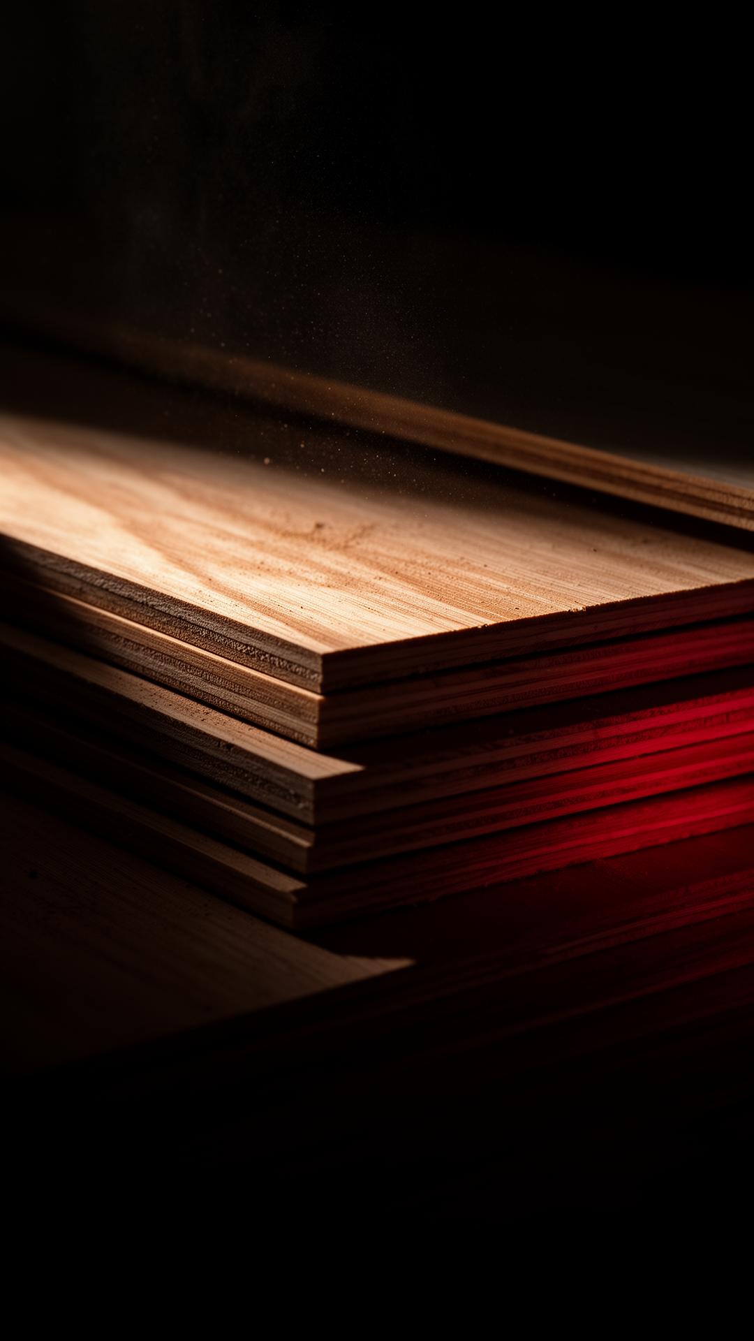 Stacked Indonesian plywood